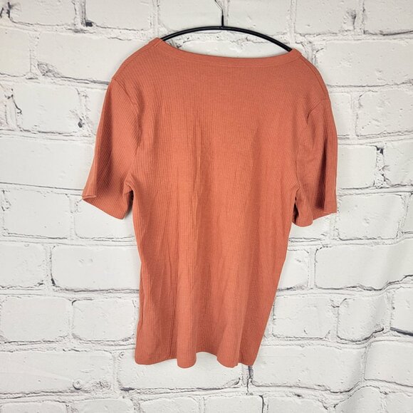 A New Day Womens XL Burnt Orange Short Sleeve Knit T-Shirt‎ Basic Casual Neutral - Picture 3 of 4
